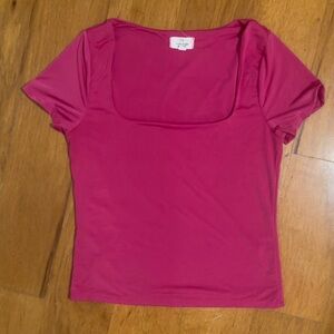 🩷“Live In the Moment” Silky Cropped Shirt, Square Neckline